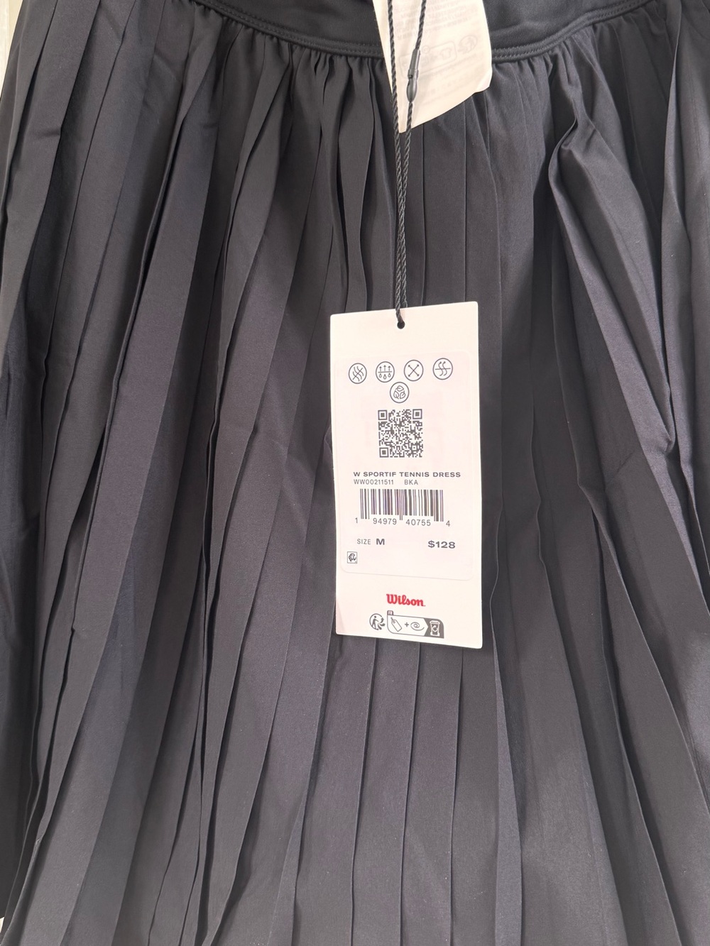 Wilson Sportif Tennis Dress - Black - Pleated Skirt - Size M - NWT - Picture 9 of 9